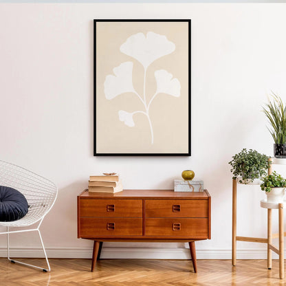 Soft Ginkgo Leaf Poster – Modern Minimalist Wall Art