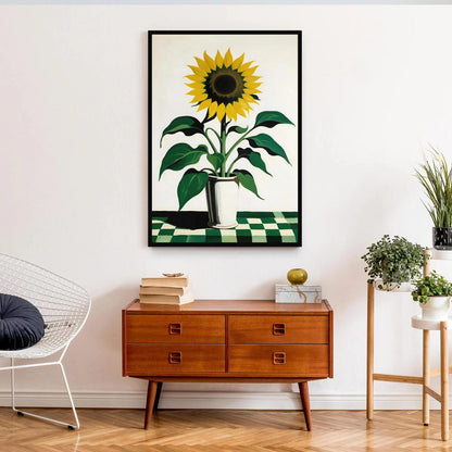 Sunny Sunflower Botanical Art Poster