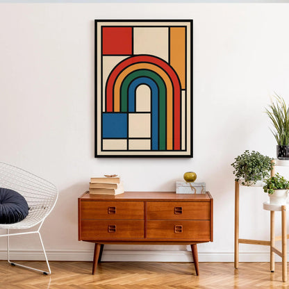 Rainbow Bauhaus Modern Geometric Print 2025