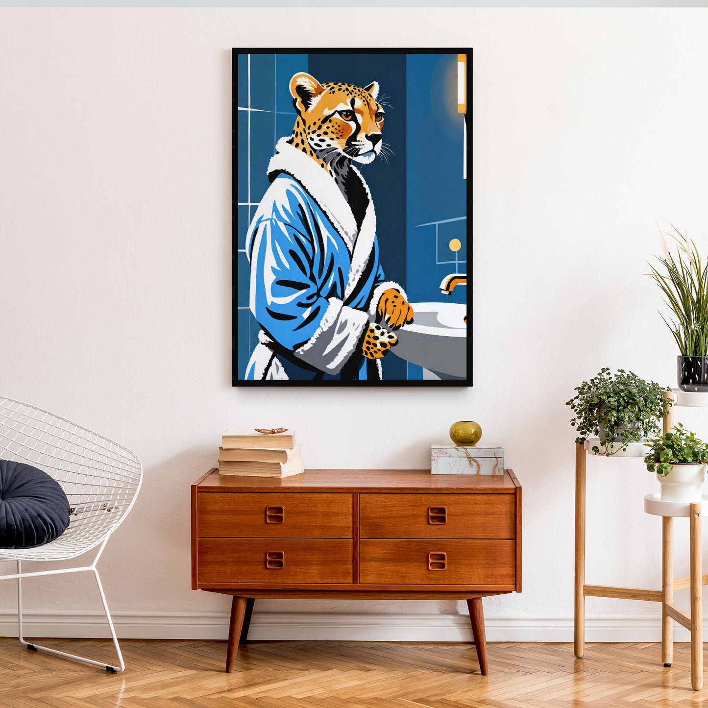 Cheetah Bathroom Poster