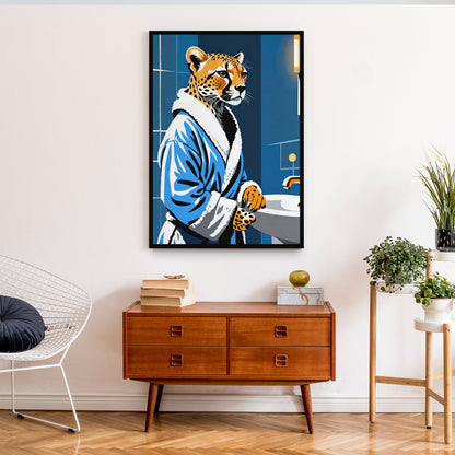 Cheetah Bathroom Poster