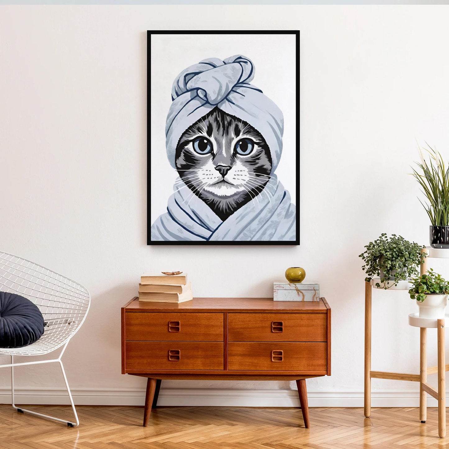 Chic Spa Cat Portrait Poster