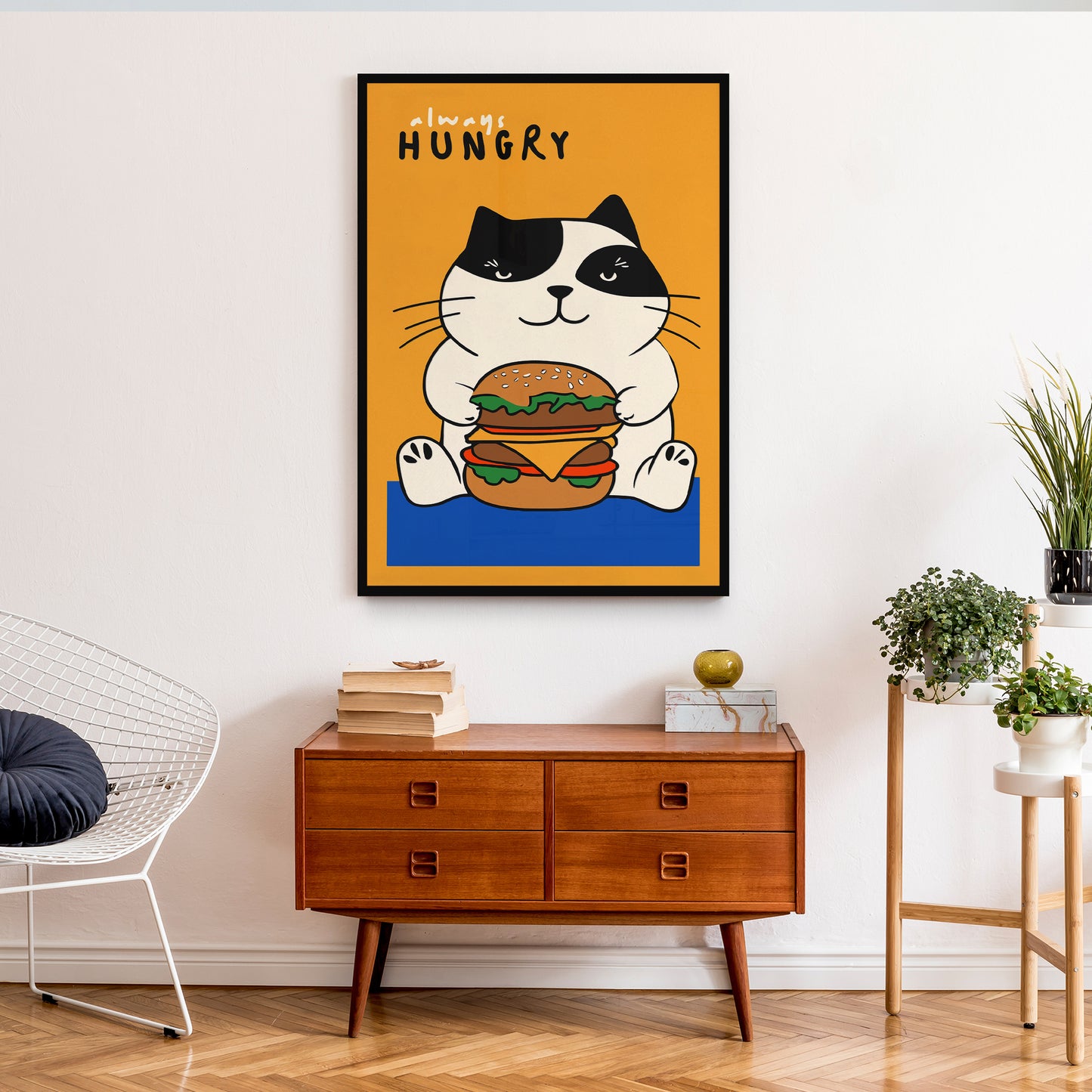 Always Hungry, Funny Cat Art Print