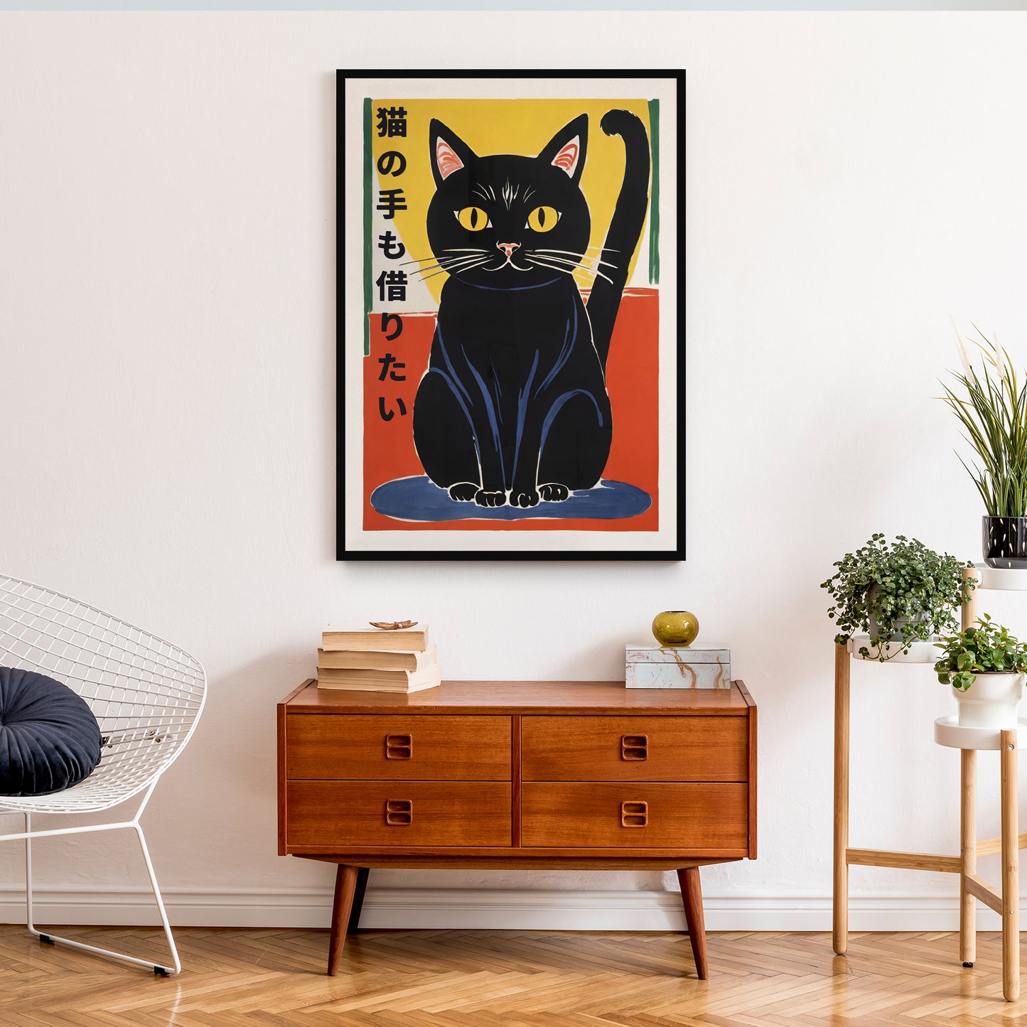 Japanese Happy Cat Wall Art