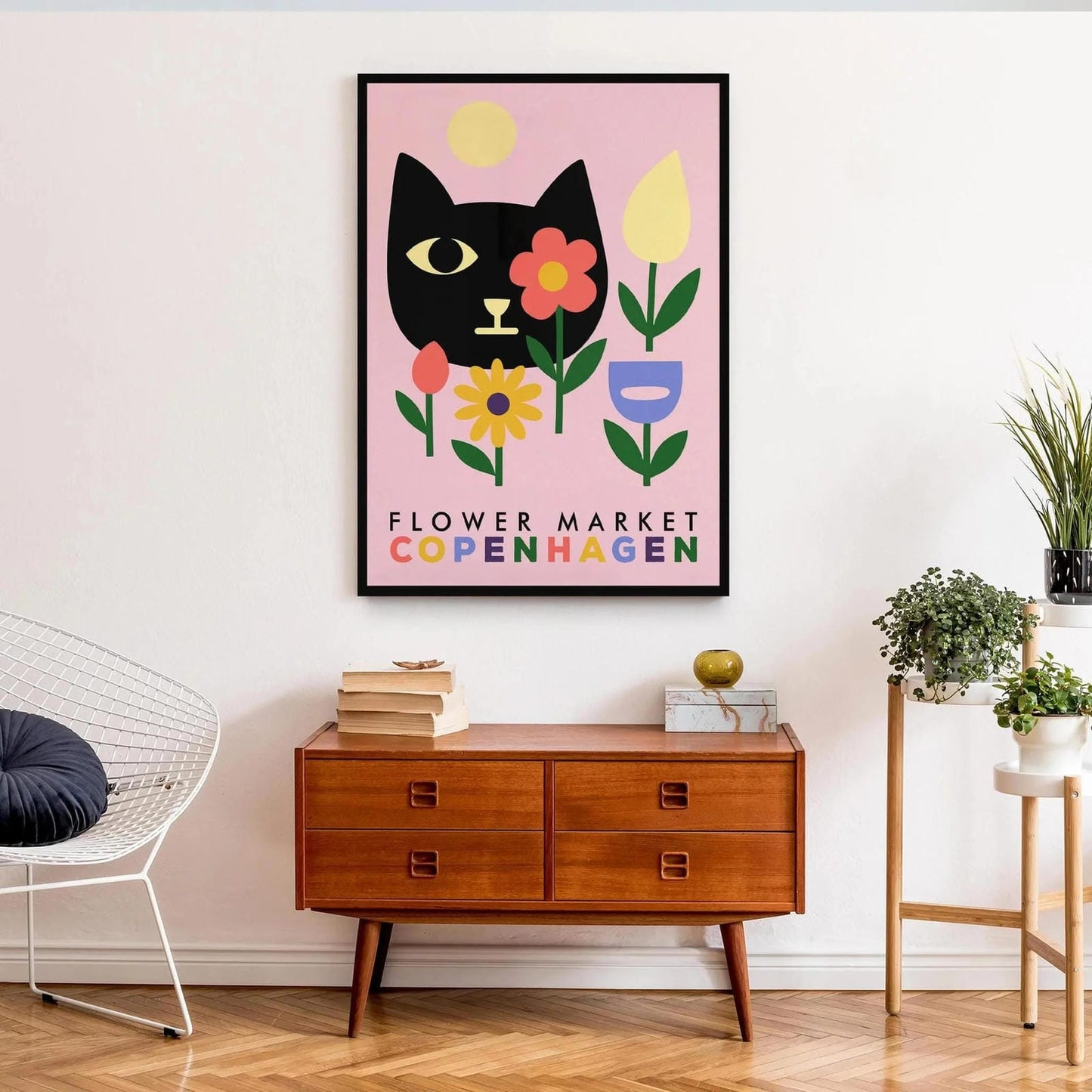 Flower Market Copenhagen Colorful Poster