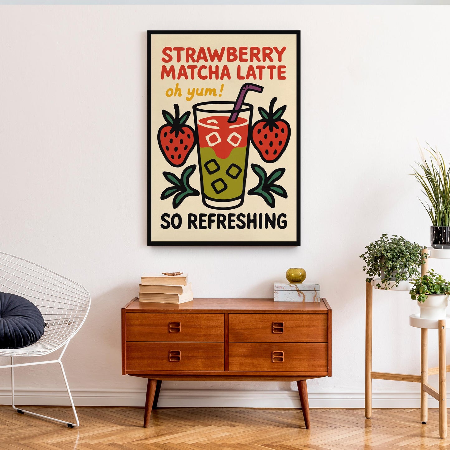 Strawberry Matcha Latte Poster