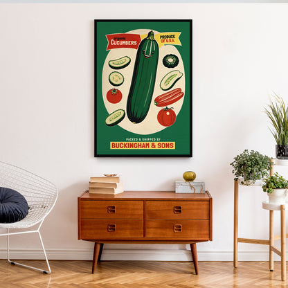 Organic Cocumbers USA - Retro Poster