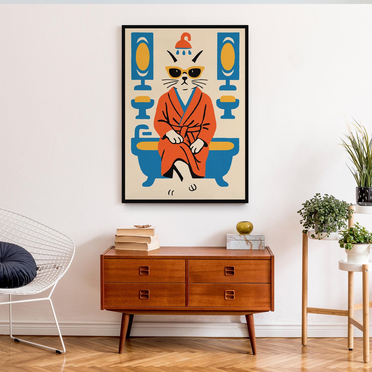 Cool Cat Bath Poster