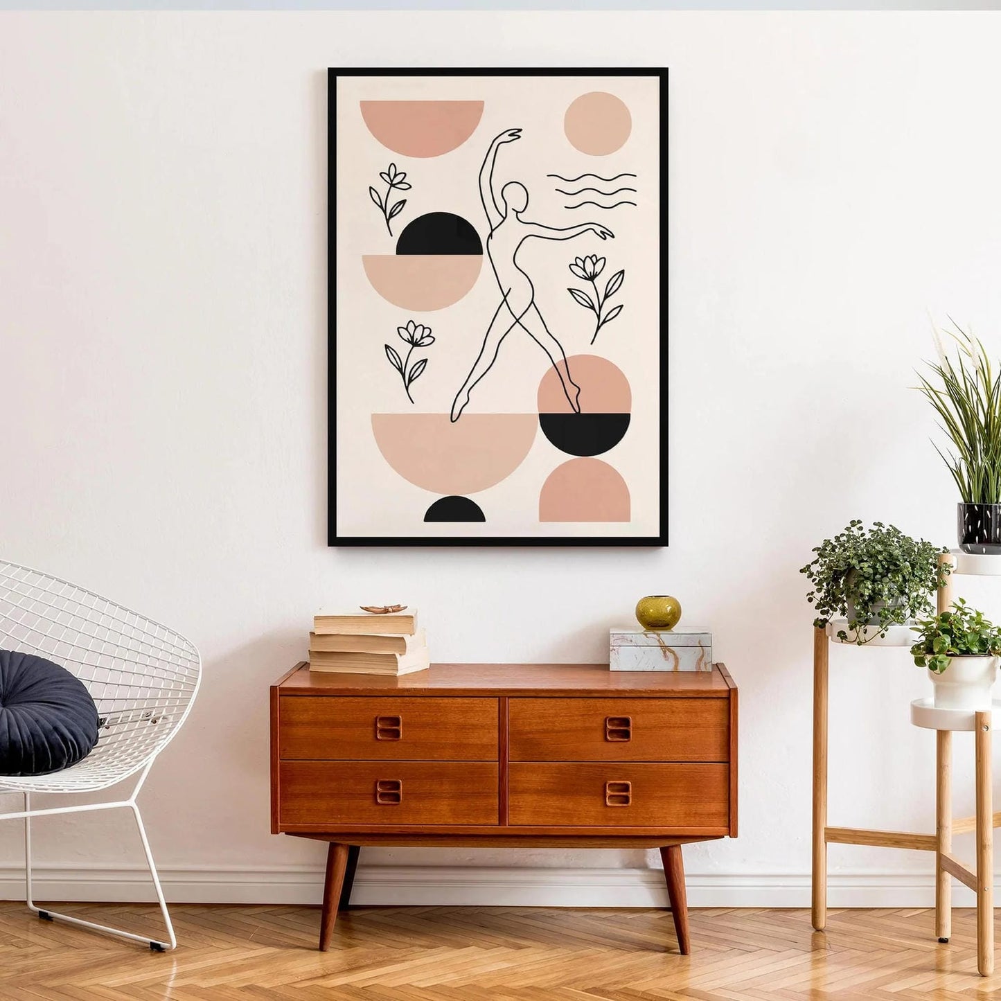 Elegant Woman Line Drawing – Minimalist Wall Art Print