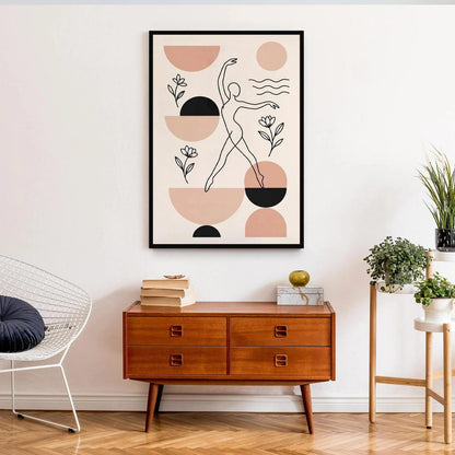 Elegant Woman Line Drawing – Minimalist Wall Art Print