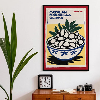 Catalan Olivas Retro Food Poster