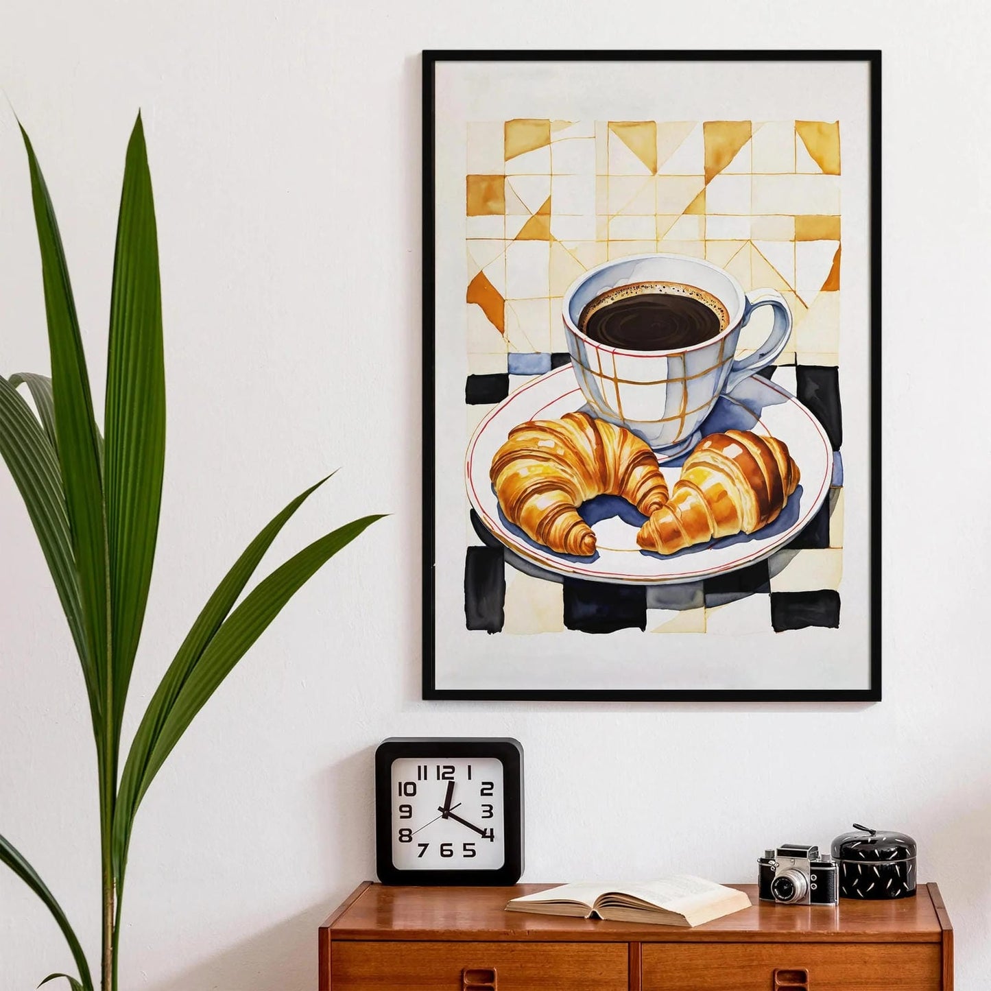 Coffee and Croissants Kitchen Poster