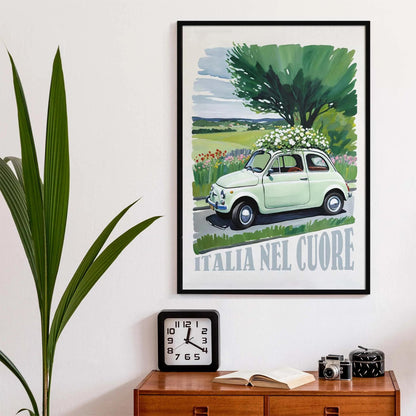 Italia Countryside Car Poster Print