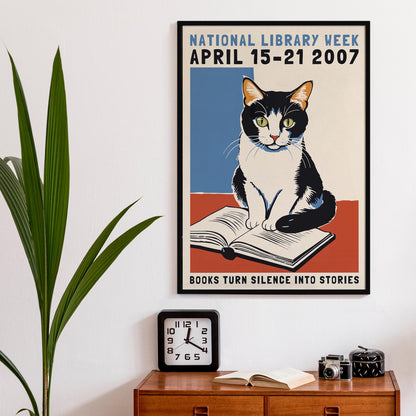 National Library Week Cat Poster