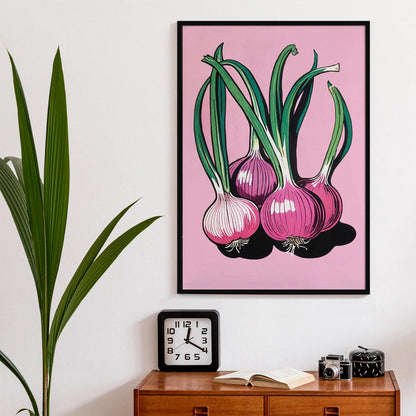 Red Onions Retro Wall Art