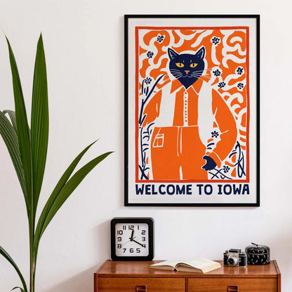 Welcome to Iowa Cat Poster