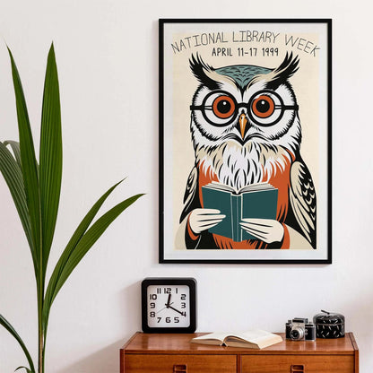 1999 Library Week Owl Art Print
