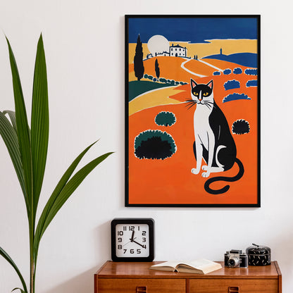 Cute Folk Cat Poster