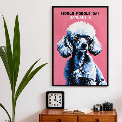 World Poodle Day Pink Wall Art