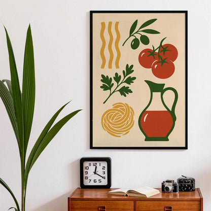 Italian Foodie Poster - Kitchen Art Print