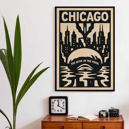 Chicago Bean Skyline Poster