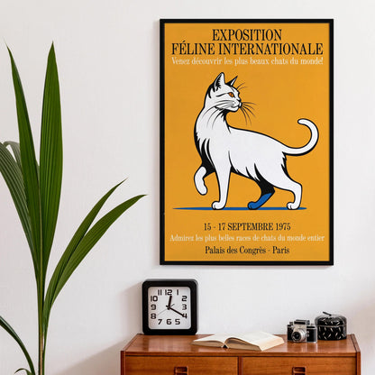 Vintage Paris Cat Show Poster 1975