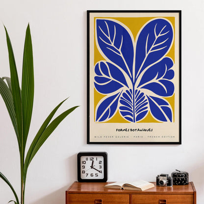 Blue French Botanical Art Poster