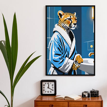 Cheetah Bathroom Poster