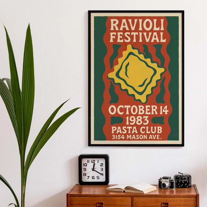 Ravioli Festival Retro Poster