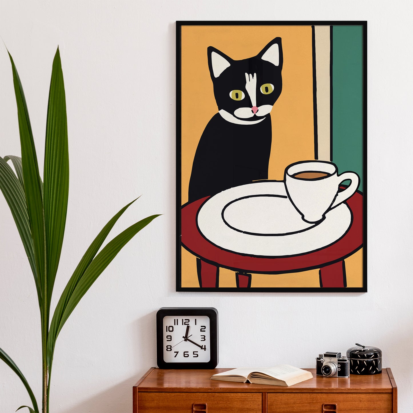 Coffee Cat Barista Wall Art Print