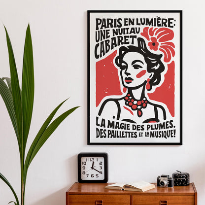 Paris Cabaret Night Poster