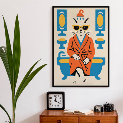 Cool Cat Bath Poster
