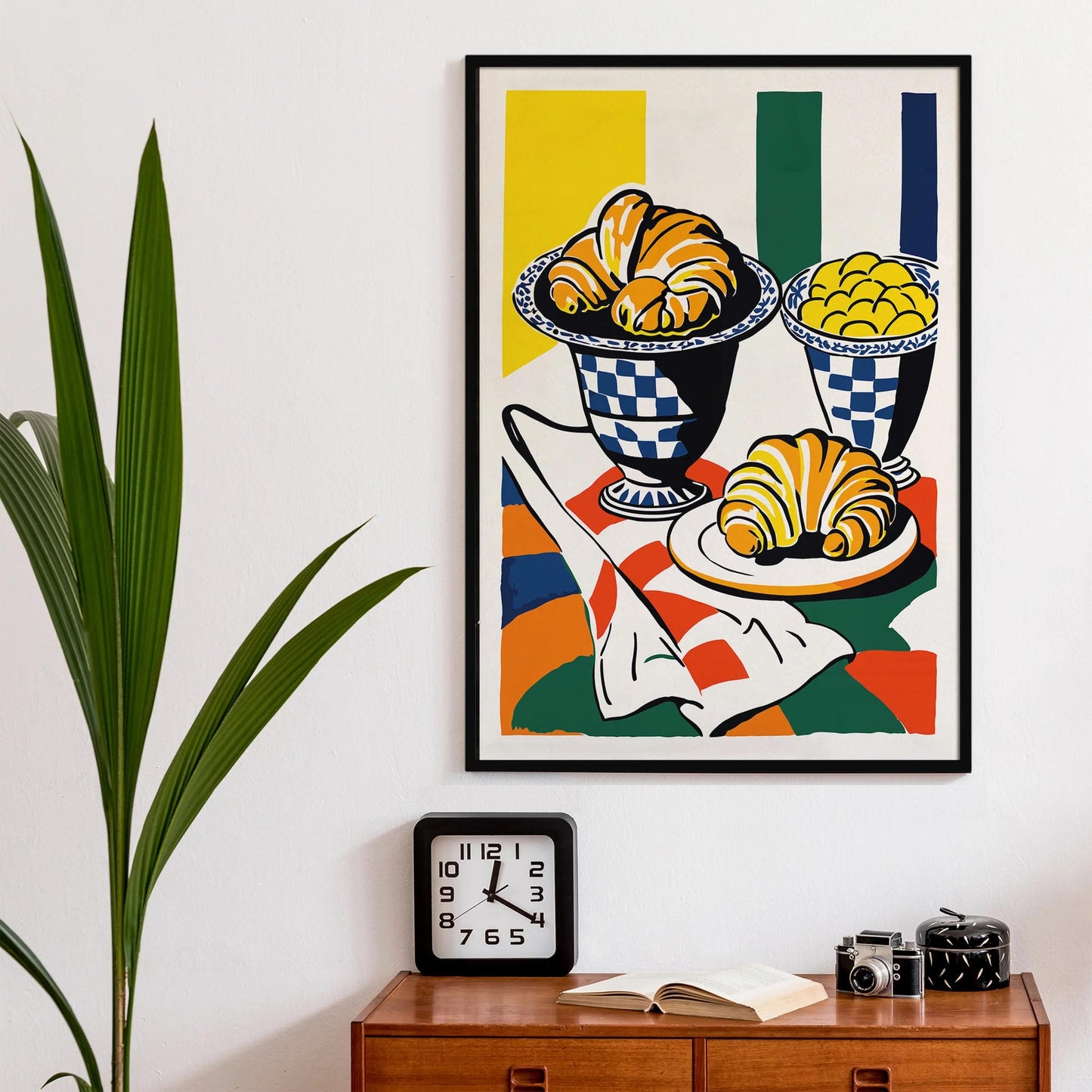 Mid-Century Croissants Kitchen Art Print