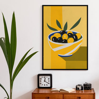 Italian Olives Yellow Wall Art Print