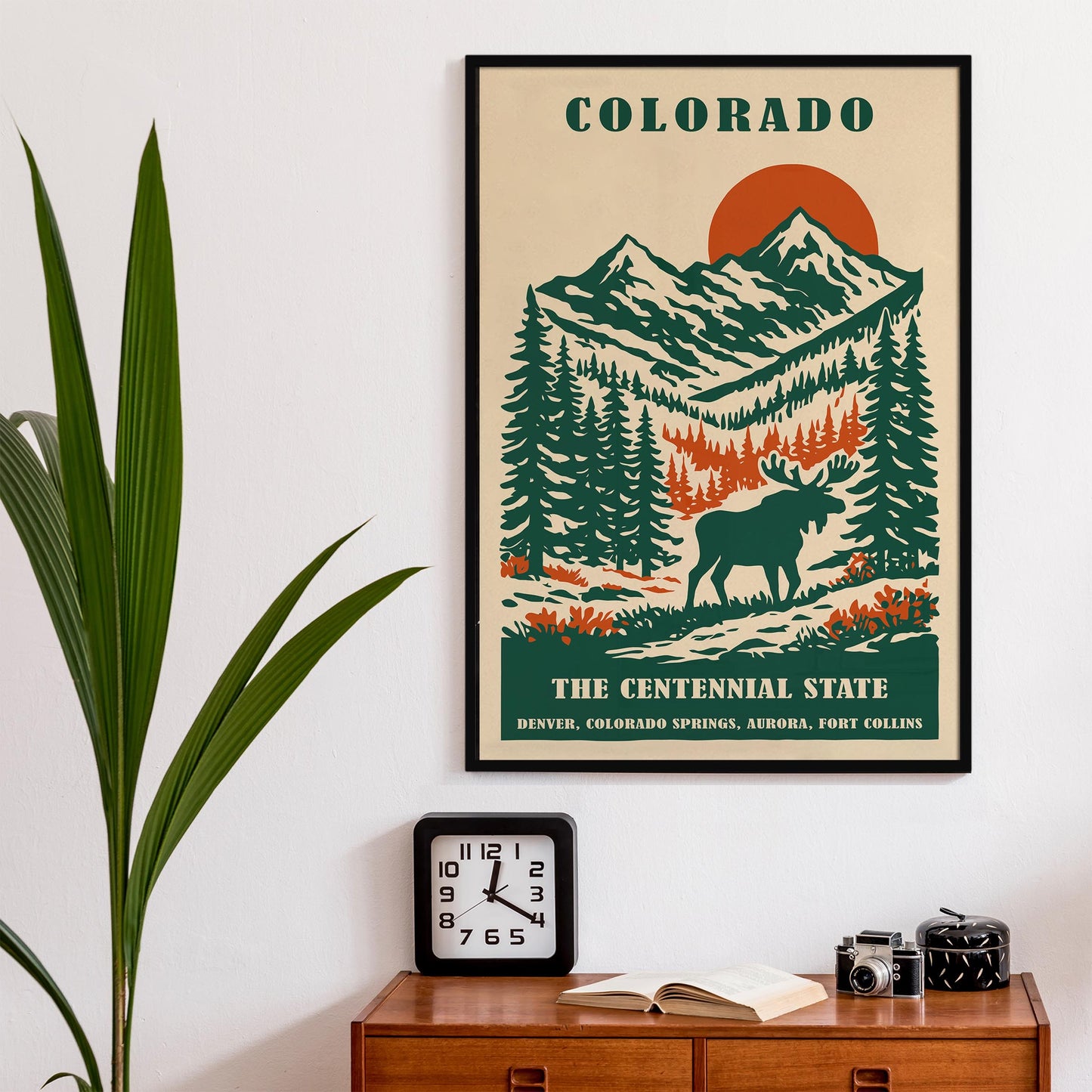 Colorado The Centennial State Travel Poster – Mountain Wall Art Print