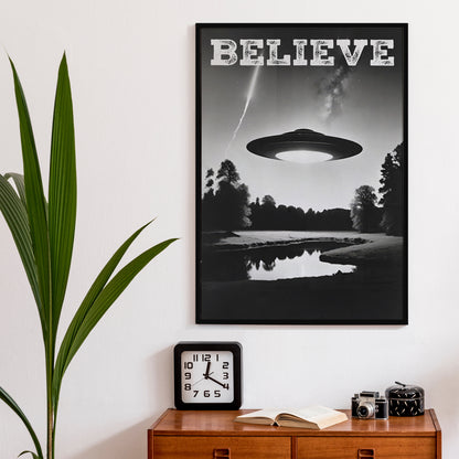 BELIEVE - Vintage UFO Poster