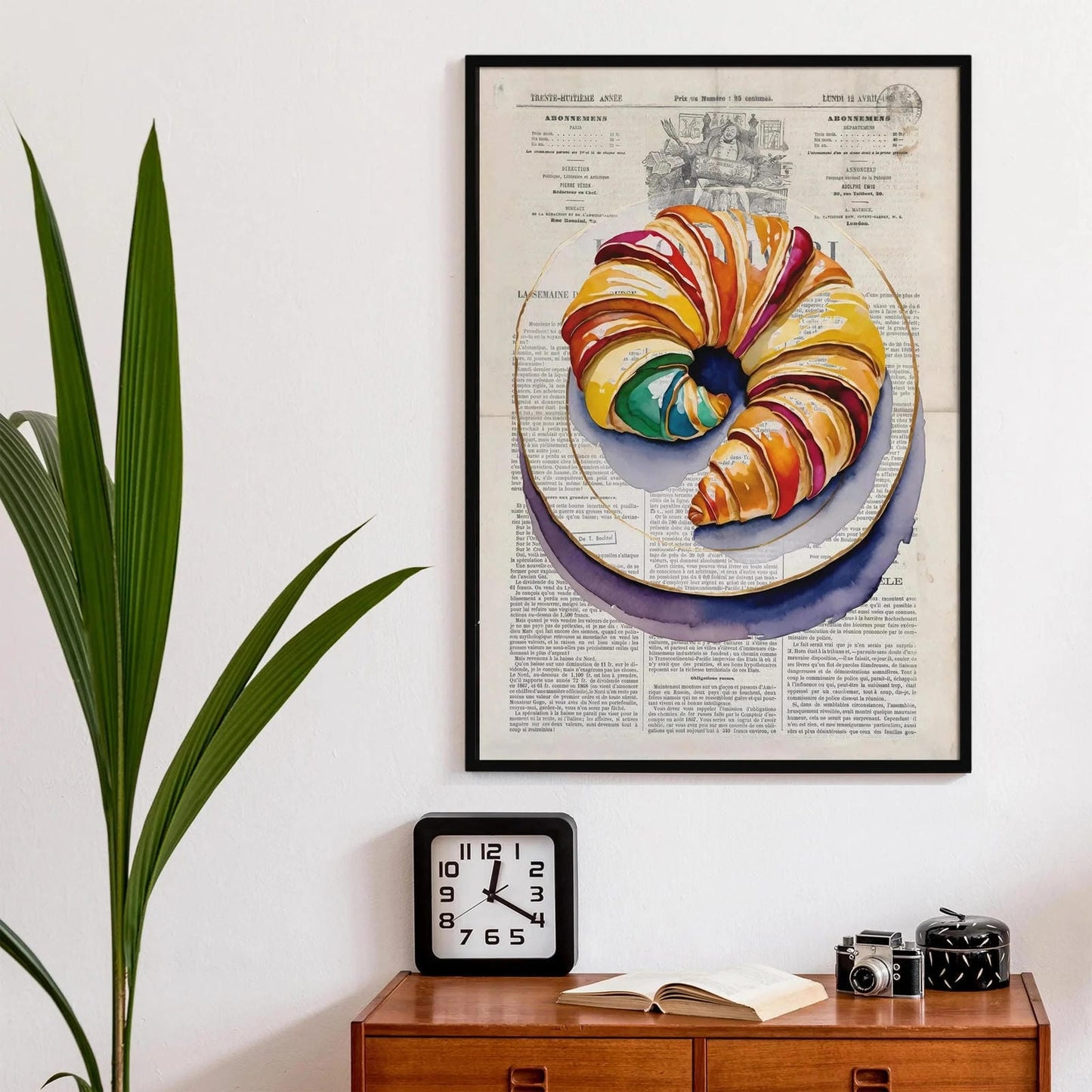 Artistic Croissant Painting Poster