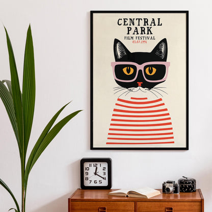 Central Park Film Festival Cat Art Print