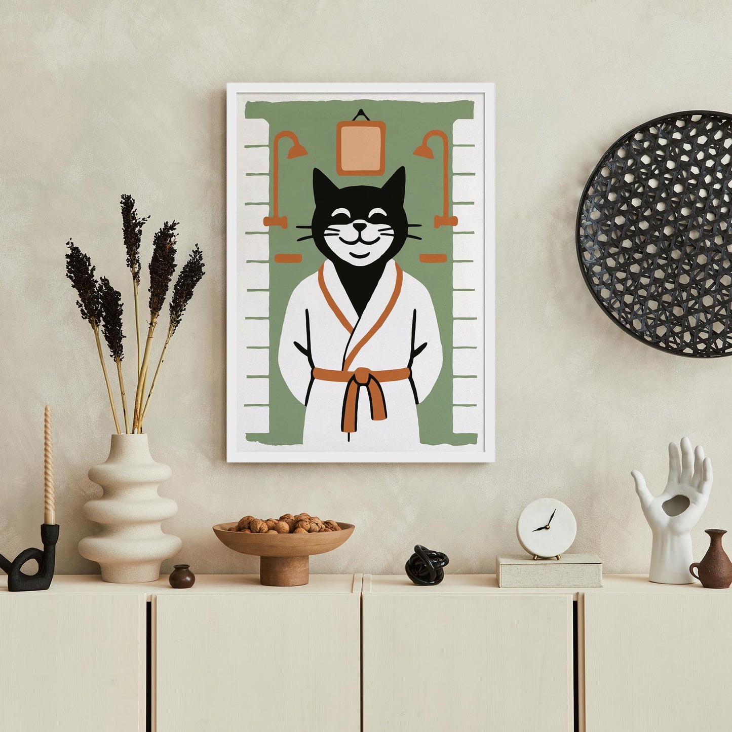 Cat Spa Wall Art Print