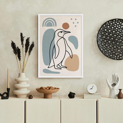 Penguin Line Art Print – Minimal Aesthetic Wall Decor