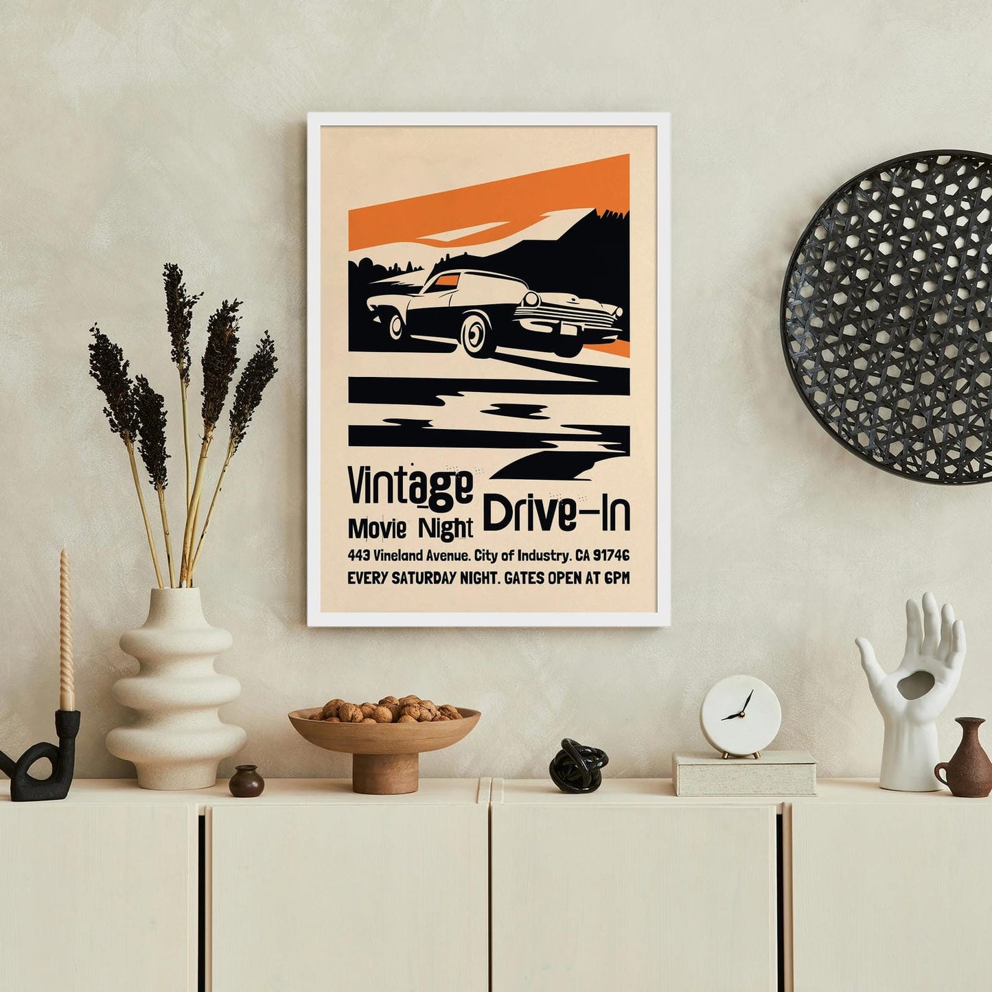 Vintage Drive-in Movie Night Poster