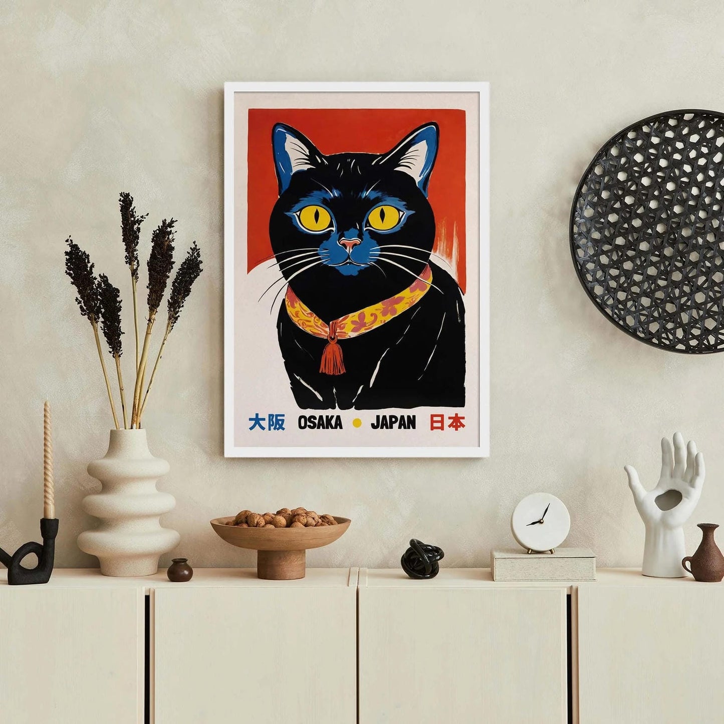 Osaka Cat Spirit – Japanese Poster Print