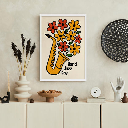 Jazz Bloom Sax Poster