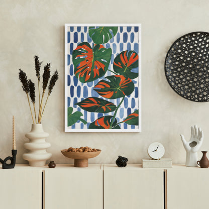 Watercolor Monstera Art Poster Print