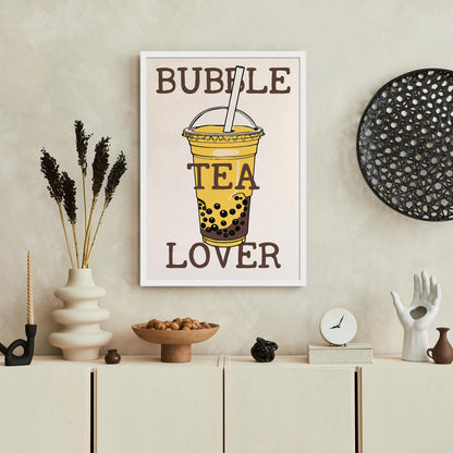 Yellow Bubble Tea Lover Poster