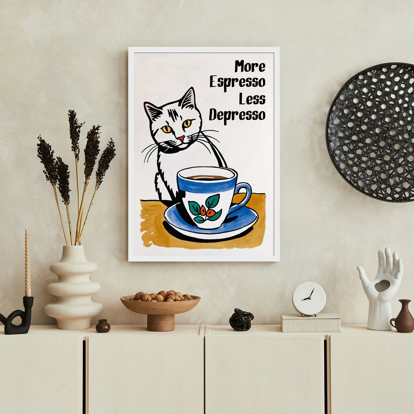 More Espresso Less Depresso Art Print