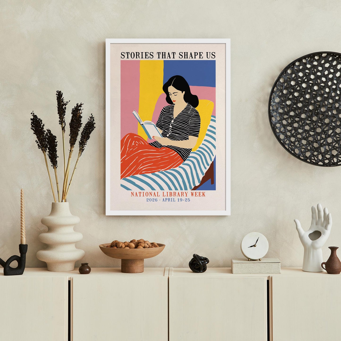 Reading Lady Wall Art Print
