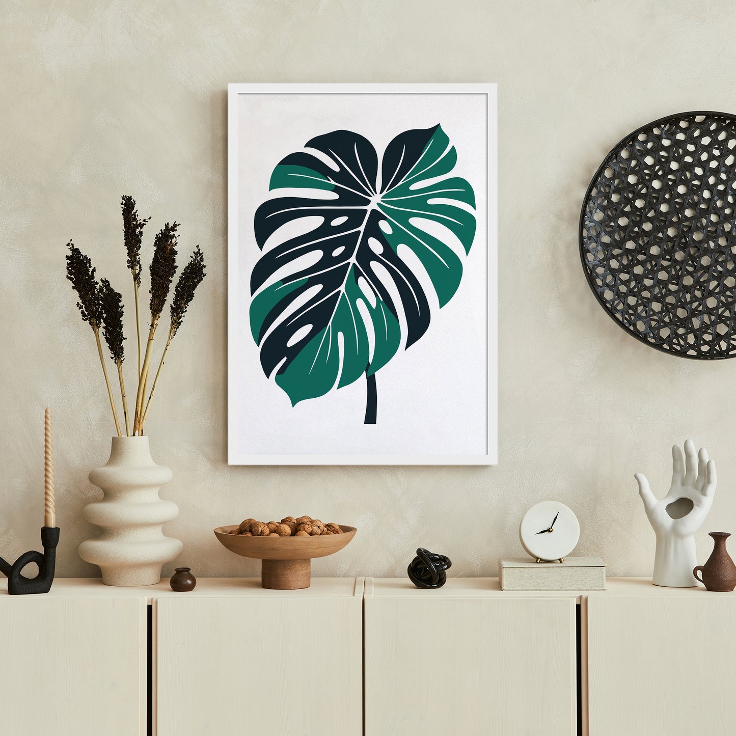 Big Monstera Leaf Nature Print