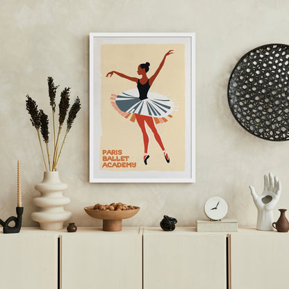 Paris Ballet Academy Retro Art Print