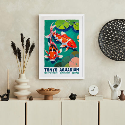 Tokyo Aquarium Koi Fish Poster Print